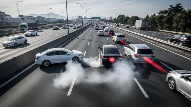 Nguy hiểm từ việc dừng xe đột ngột trên cao tốc