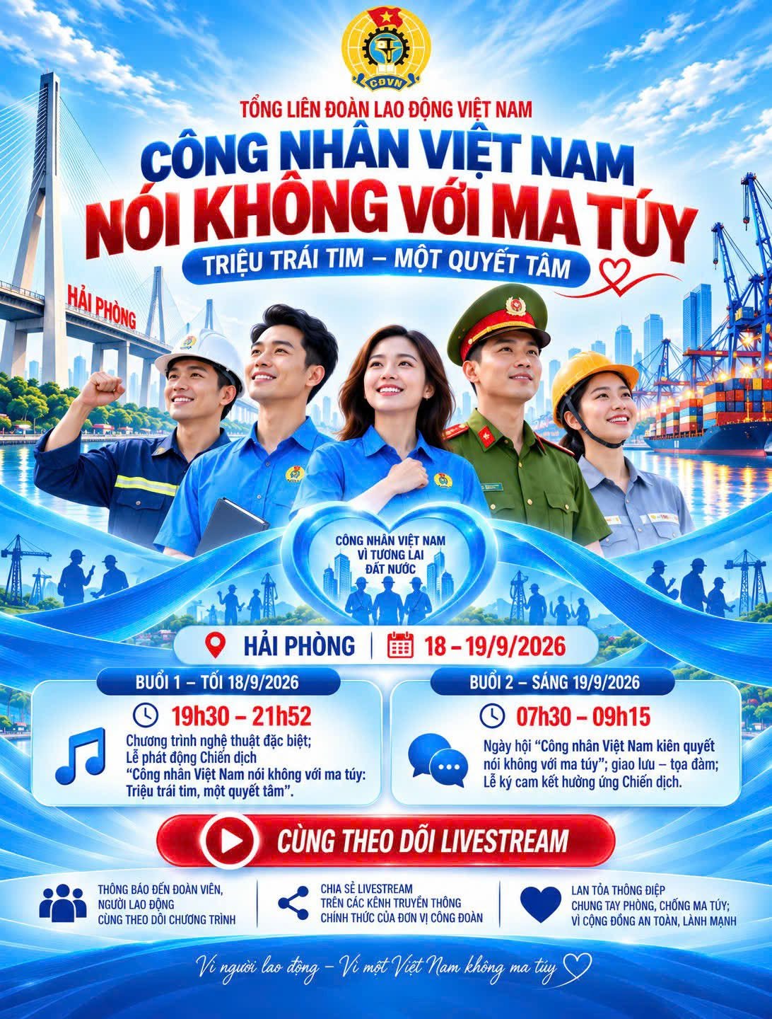 Công đoàn VEC hưởng ứng Chiến dịch “Công nhân Việt Nam nói không với ma túy – Triệu trái tim, một quyết tâm”